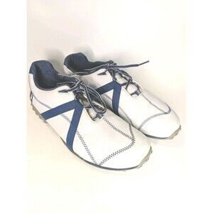 FootJoy M Project Mens Golf Shoes SZ10 White & Blue Spikeless Cleats 55213 Gift!